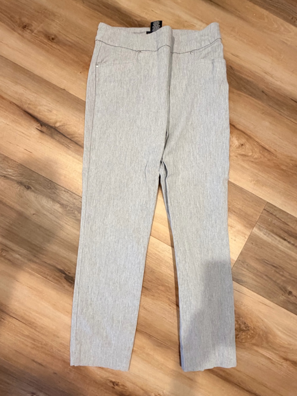 Hilary Radley Light Heather Gray Cropped Straight Pants
